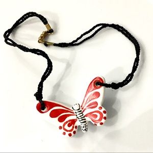 🔥🔥🔥1970s Ceramic Butterfly Necklace